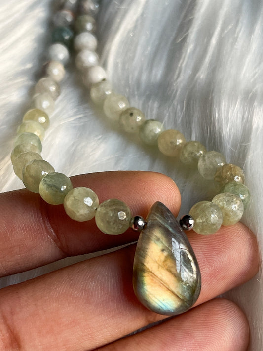 Labradorite + Burma Jade Choker