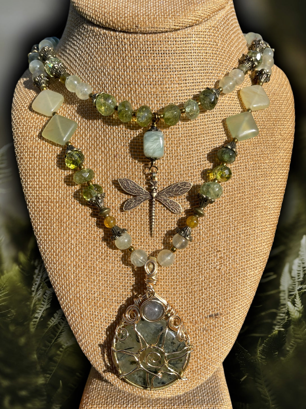 Solstice • Peridot, Prehnite + Green Garnet Necklace Seto