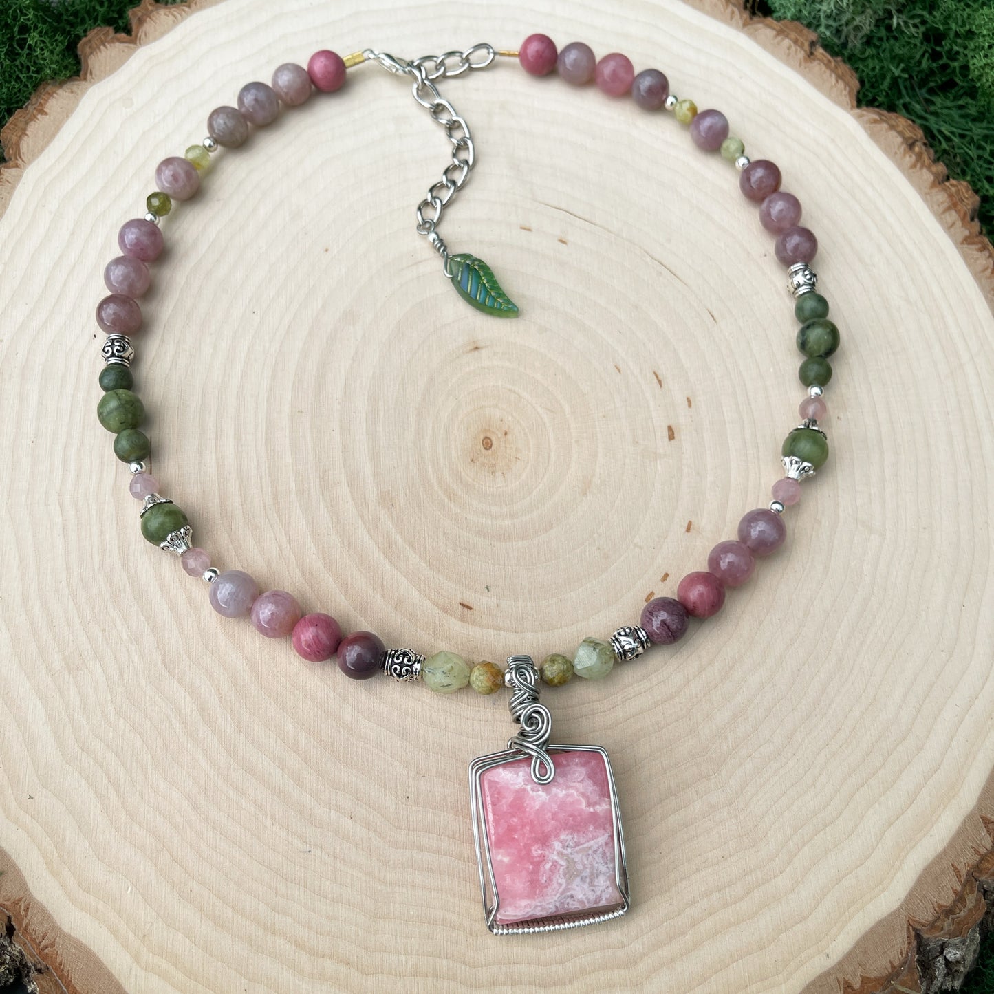 Haim • AA Rhodochrosite, Madagascar Rose Quartz, Prehnite + Jade Necklace