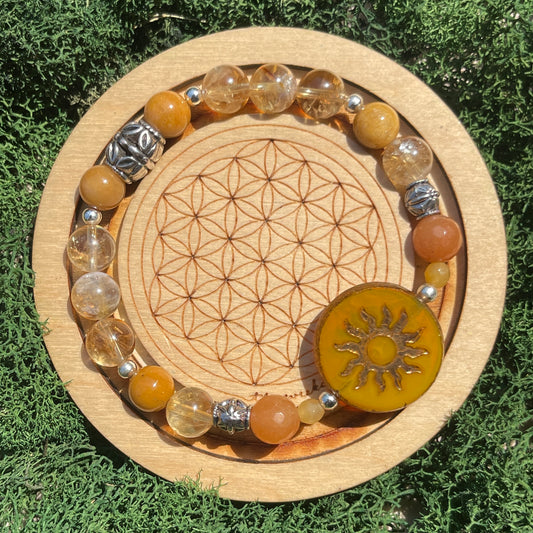 Citrine + Honey Agate Sun