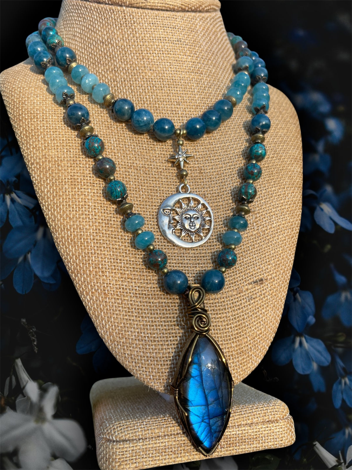 Dreamy • Labradorite, Apatite + Chrysocolla Necklace Set