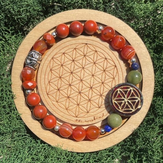 Carnelian + Jade Seed of Life