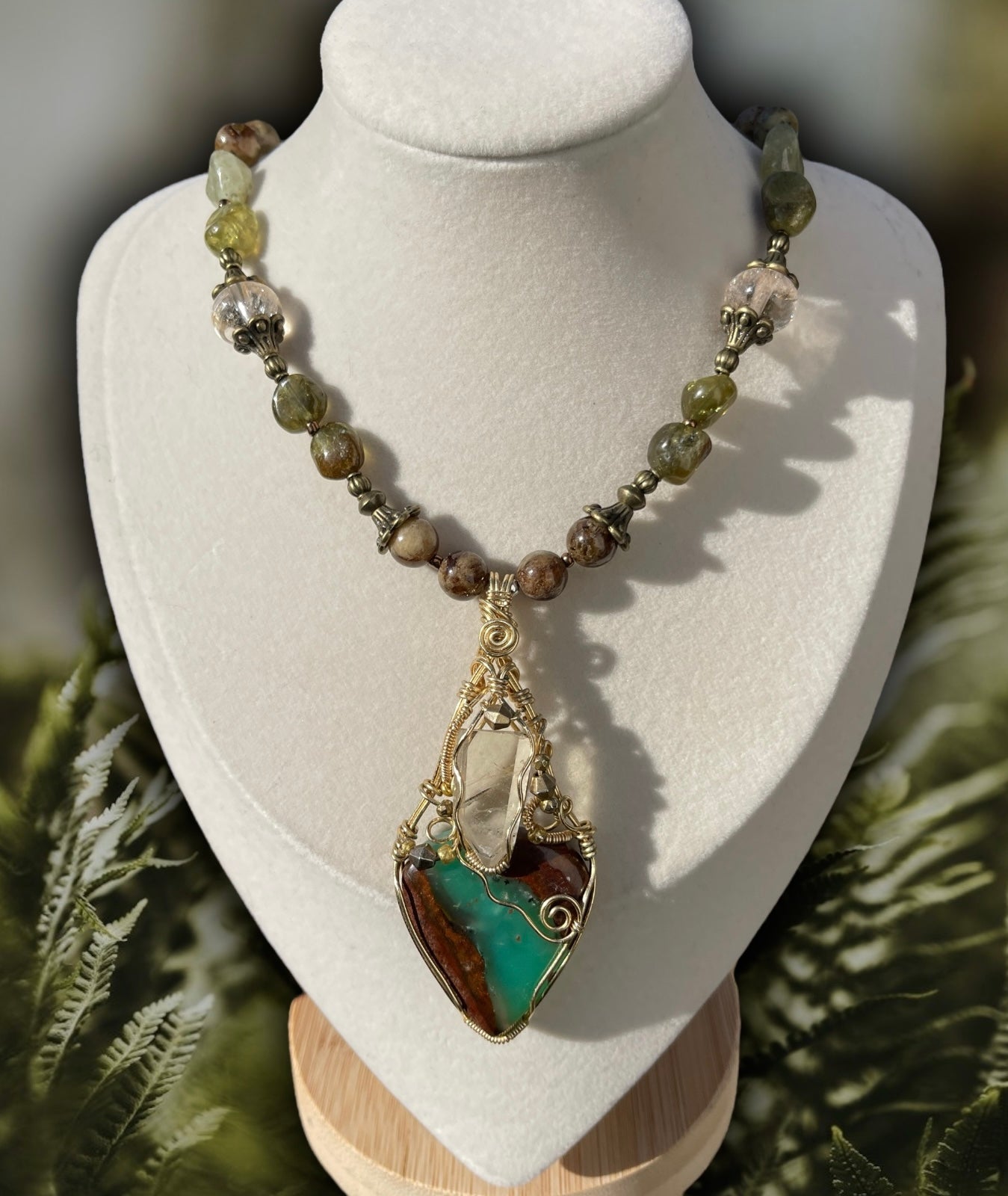 Arabella • Chrysoprase, Citrine + Green Garnet Necklace