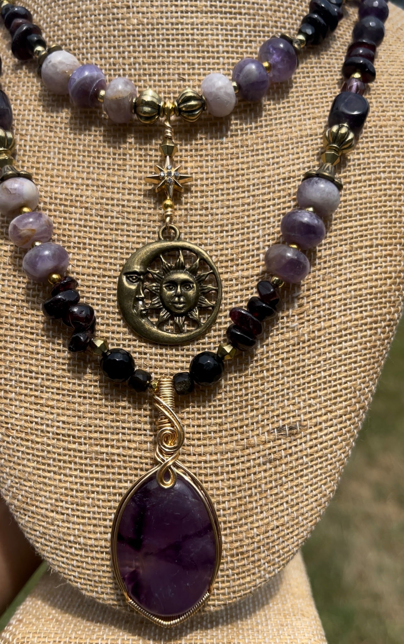 Cosmic Aura Set • Amethyst & Garnet