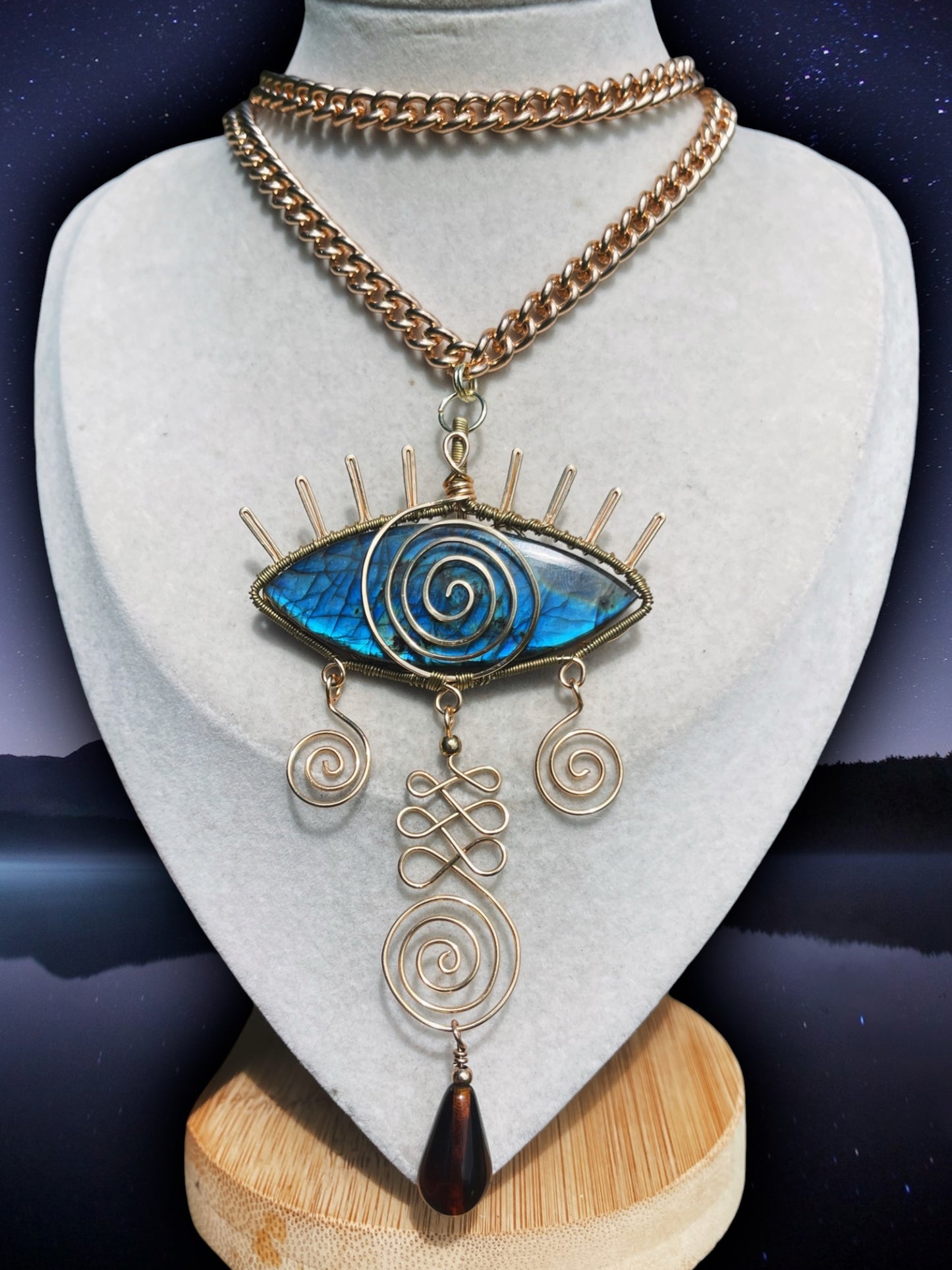 Fate • Labradorite All-Seeing Eye Layered Chain Necklace