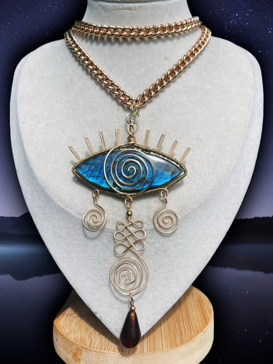 Fate • Labradorite All-Seeing Eye Layered Chain Necklace