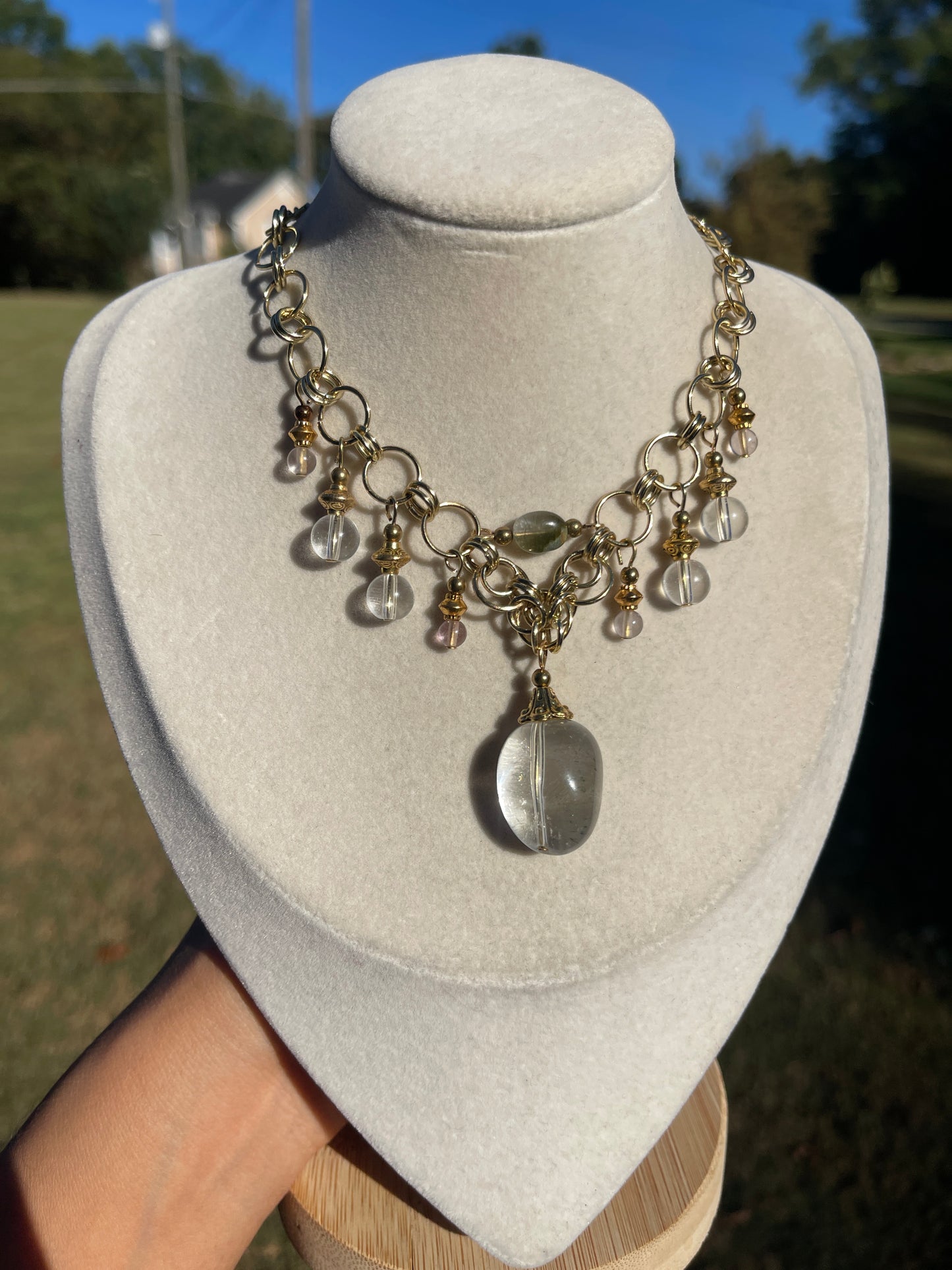 Garden Quartz Chainmail Necklace