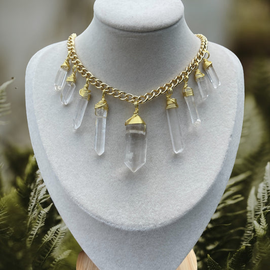Amplifying Lemurian Quartz Collar Necklace