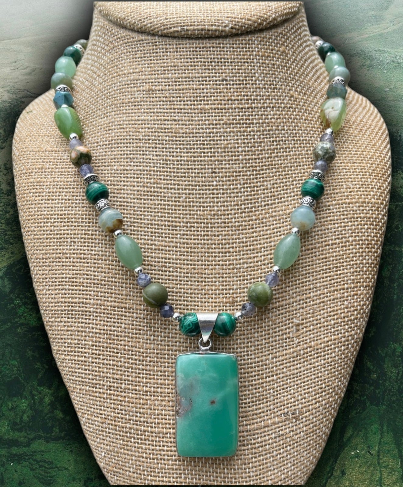 Mallory • Chrysoprase, Malachite, Aventurine & Jade Necklace