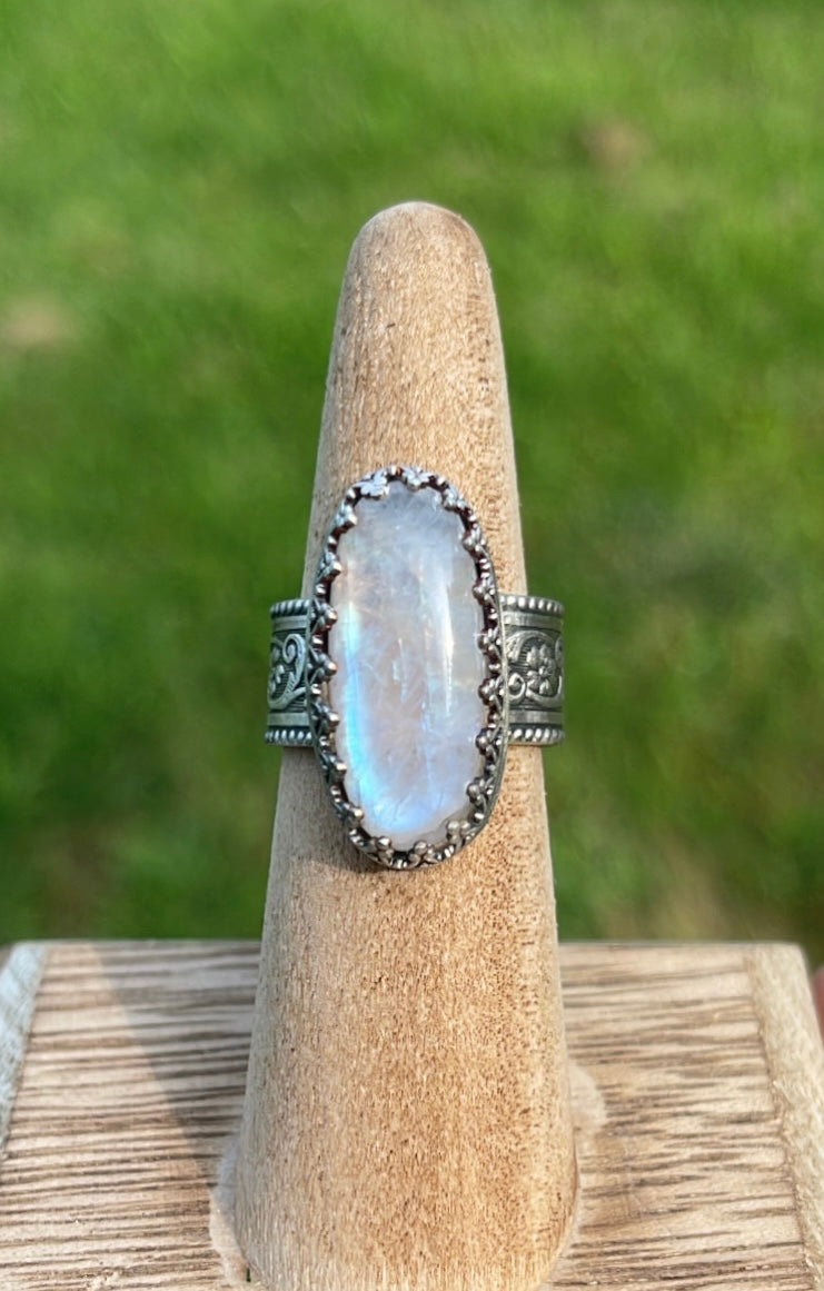 Size 6 • Rainbow Moonstone Ring