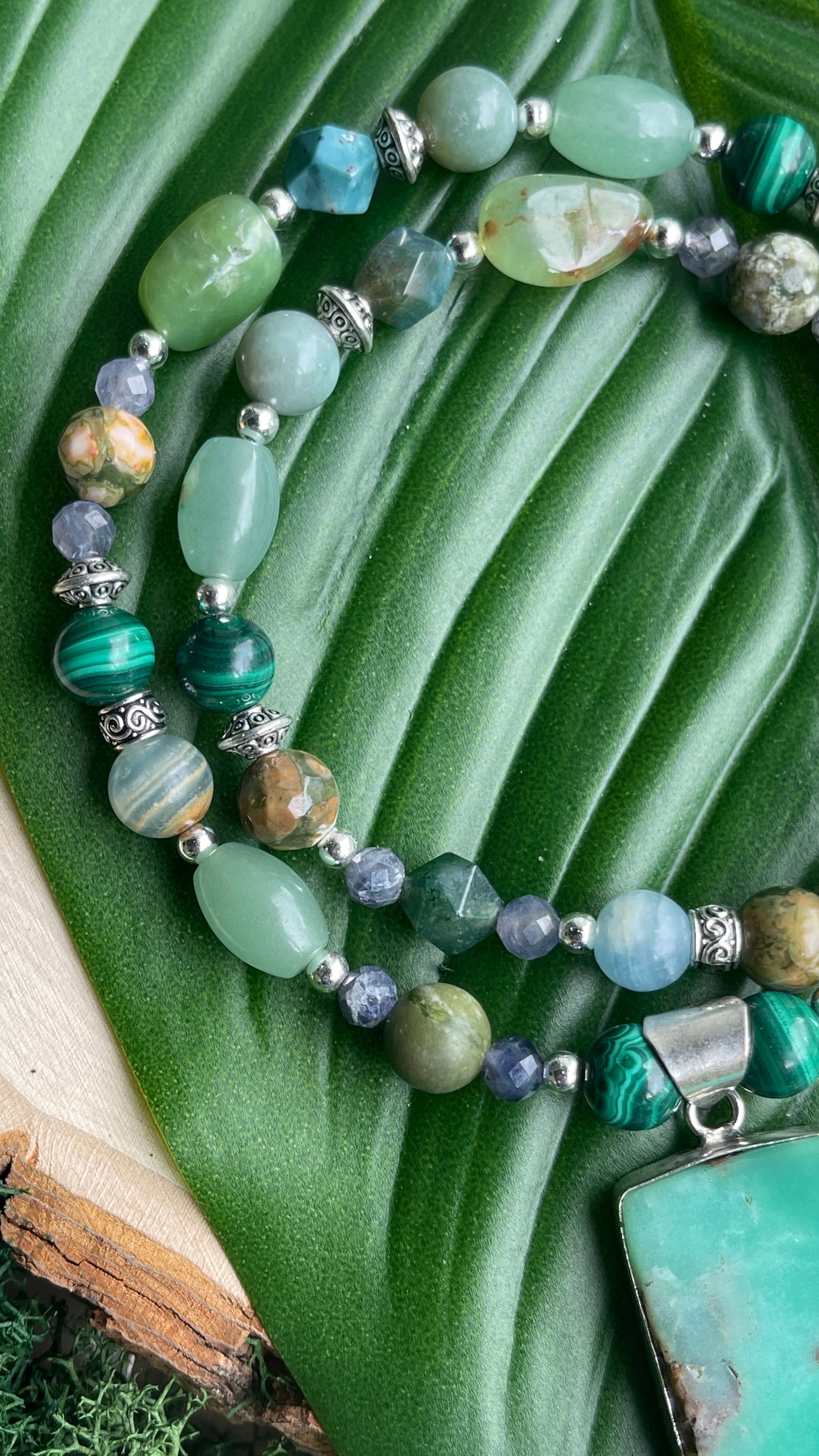 Mallory • Chrysoprase, Malachite, Aventurine & Jade Necklace