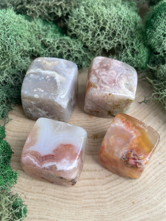 Flower Agate Cube