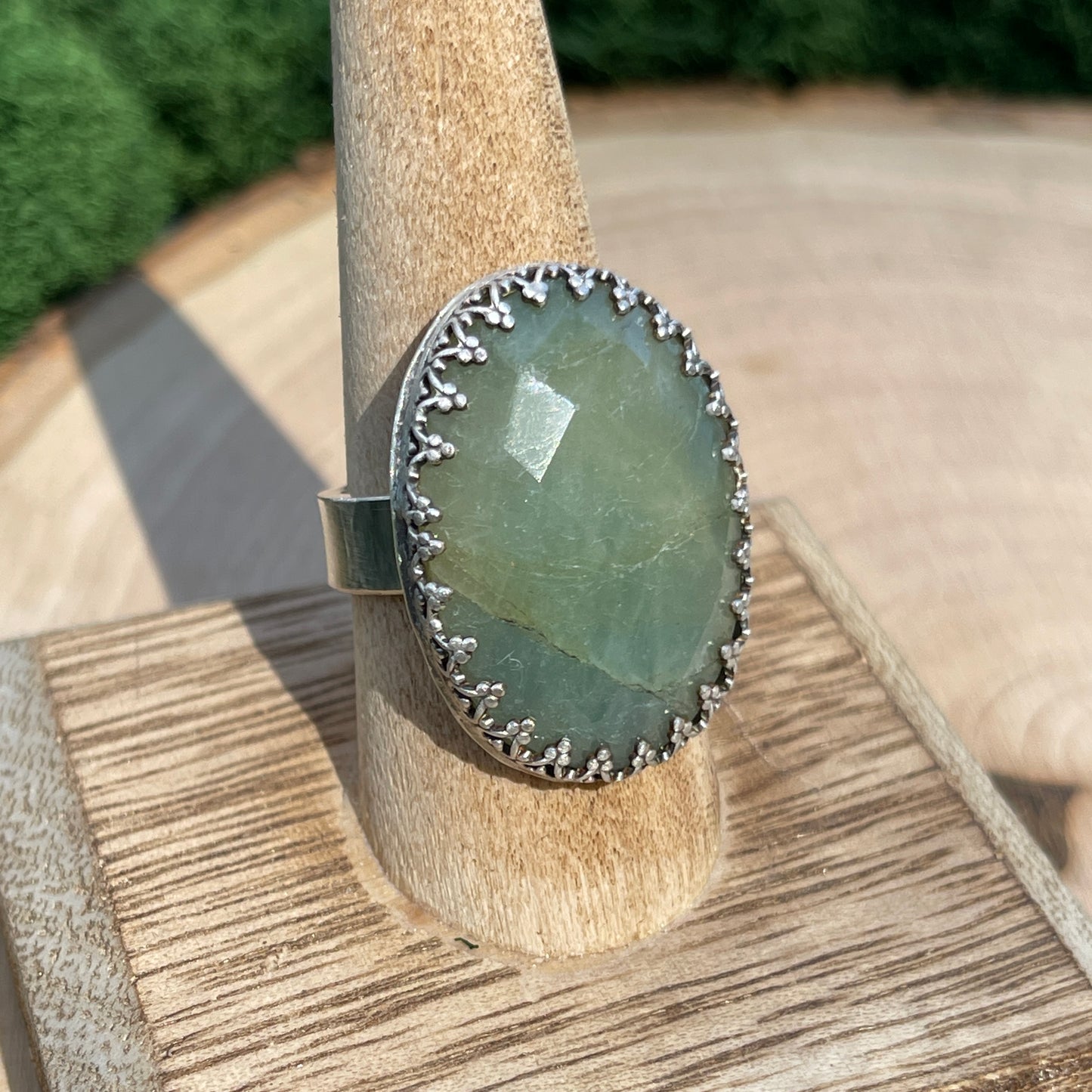 Size 10 • Faceted Aquamarine Ring