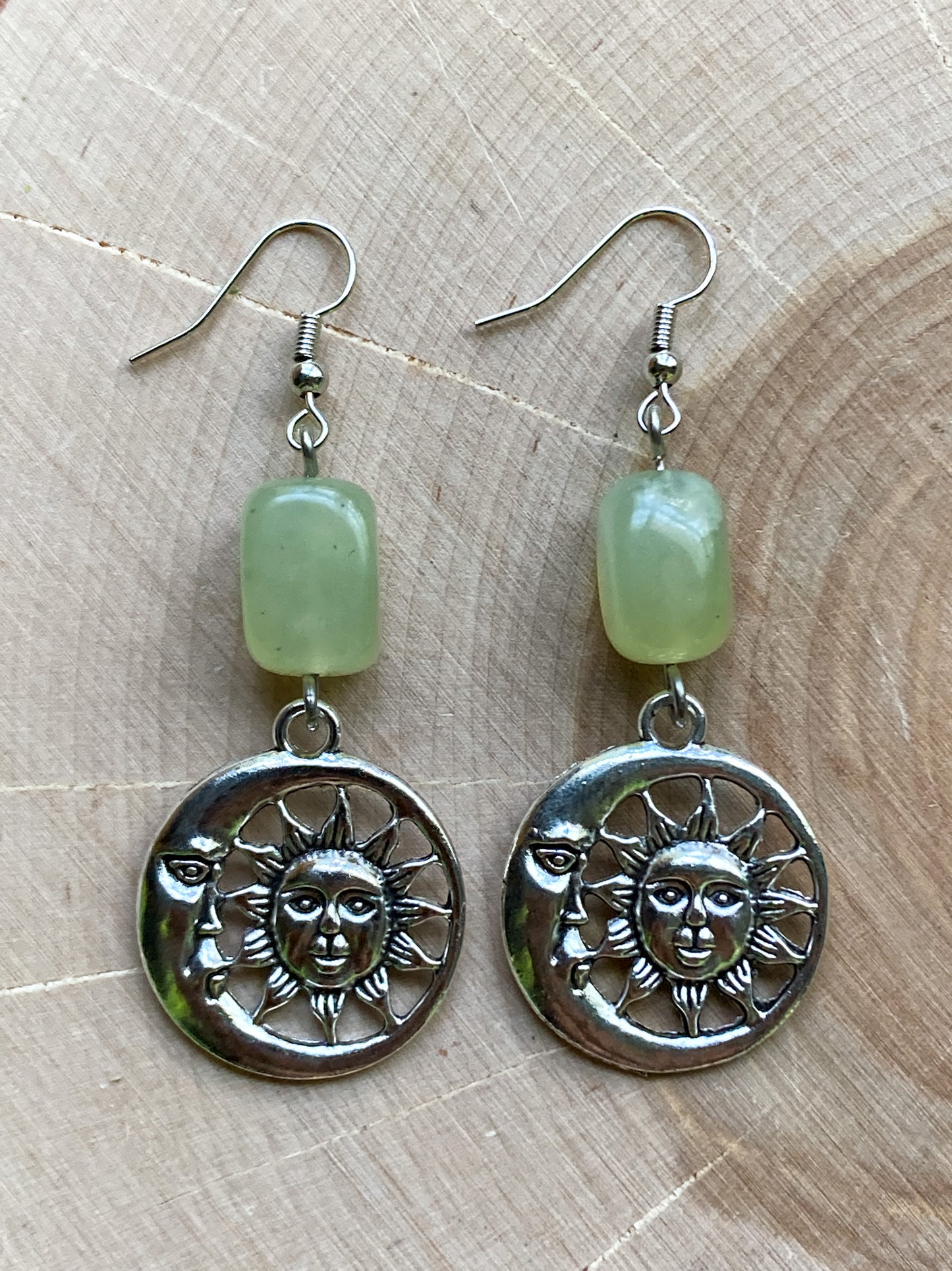 Green Jade Celestial Earrings