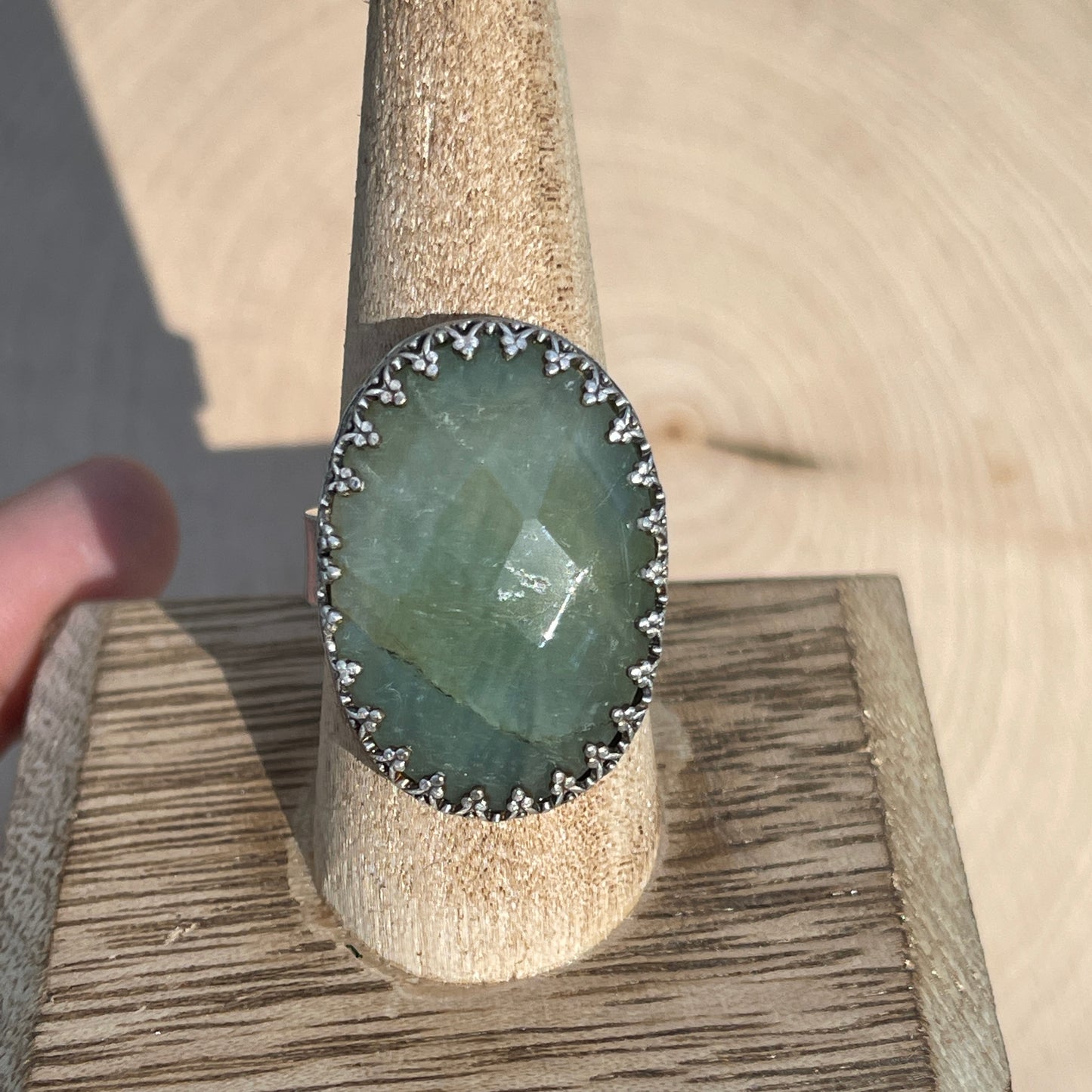 Size 10 • Faceted Aquamarine Ring