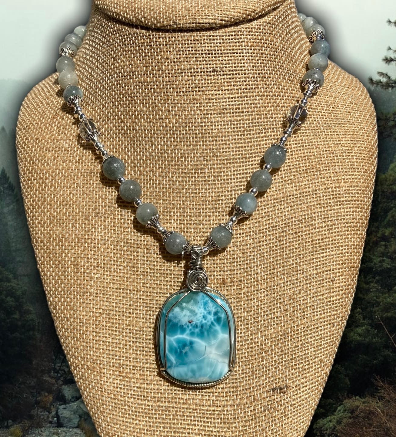 AAA Larimar + Aquamarine Necklace