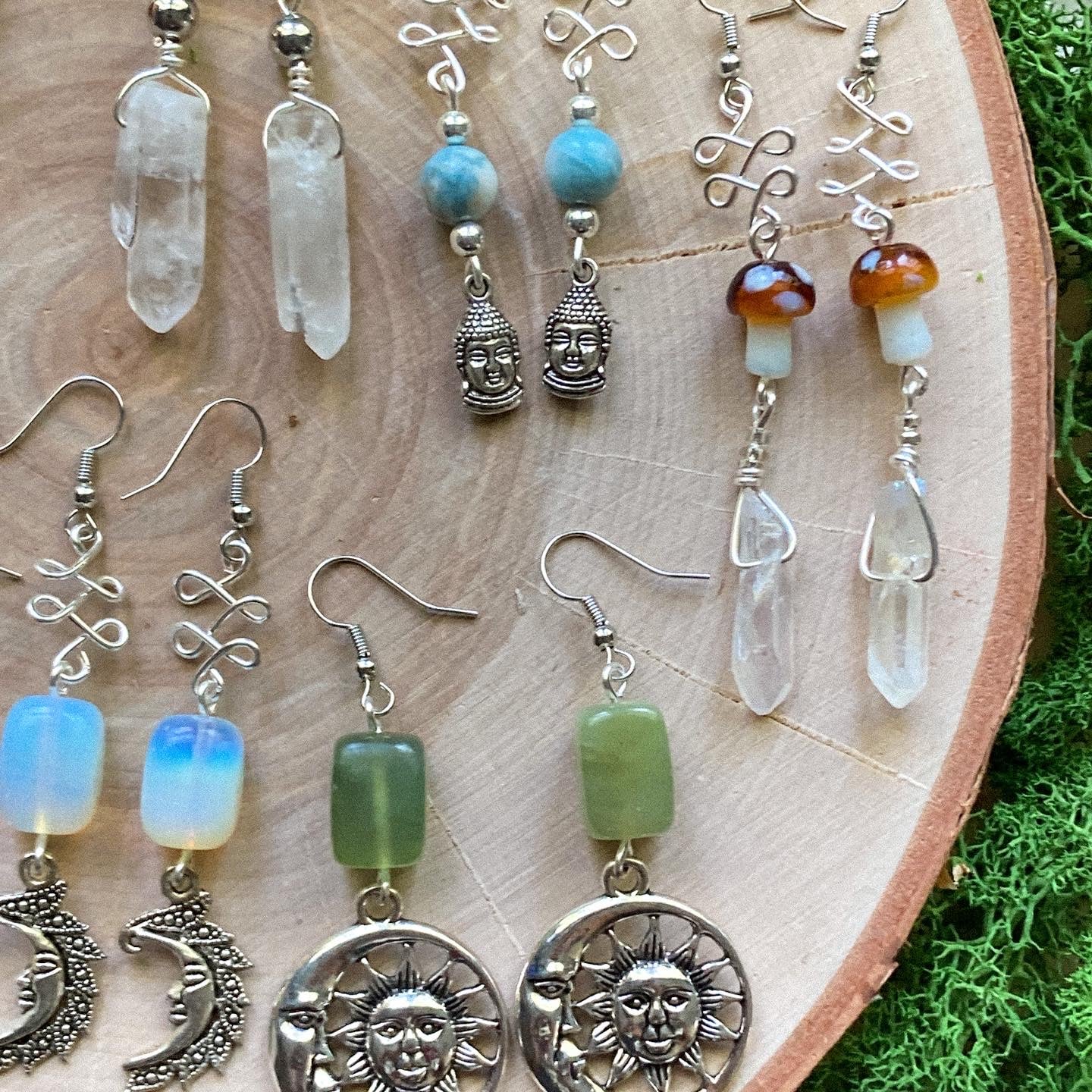 Green Jade Celestial Earrings