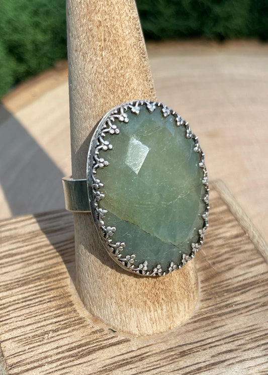 Size 10 • Faceted Aquamarine Ring