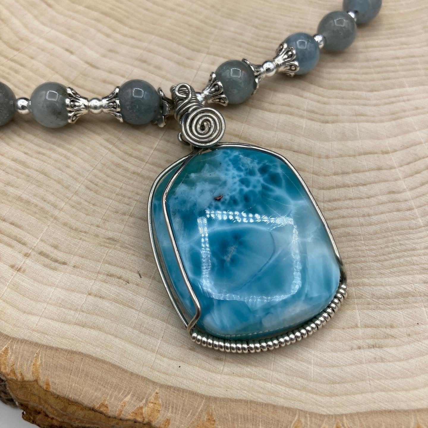 AAA Larimar + Aquamarine Necklace