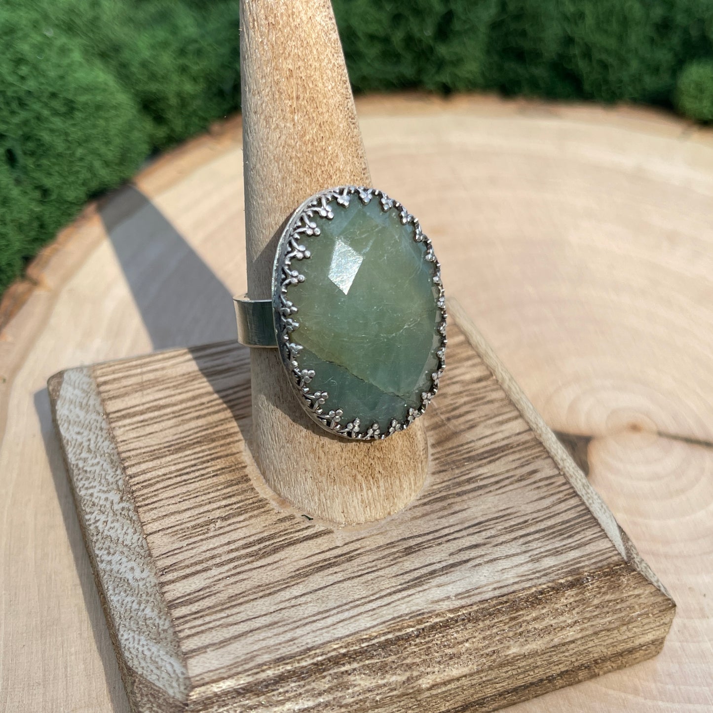 Size 10 • Faceted Aquamarine Ring