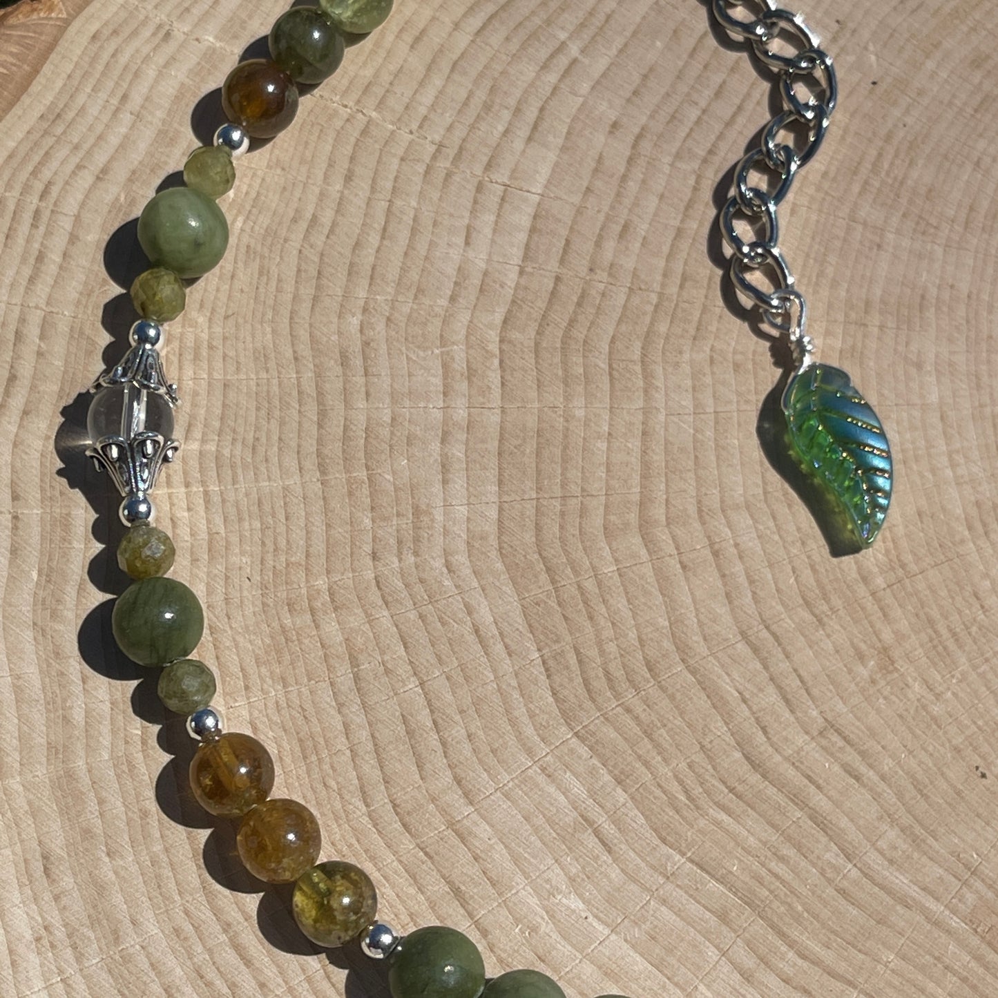 Josie • Vesuviante, Green Garnet + Jade Necklace